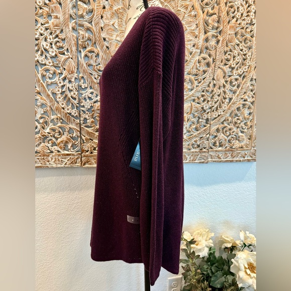 a.n.a Oversized Dark Plum Cable Knit Sweater- size XL - Picture 4 of 12
